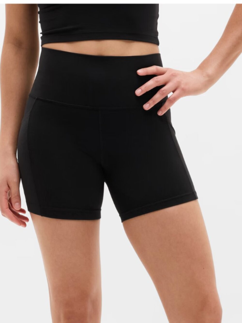 Athleta Salutation Stash II Pocket 5" Black Women's Shorts biker s small Pockets